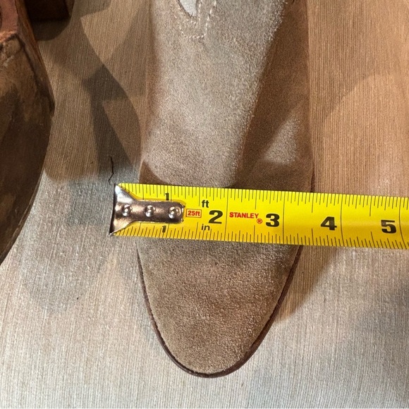 ZADIG & VOLTAIRE Sz 38 Fabric Canvas Suede Stacked Heel Zip Up Ankle Booties - Picture 8 of 14